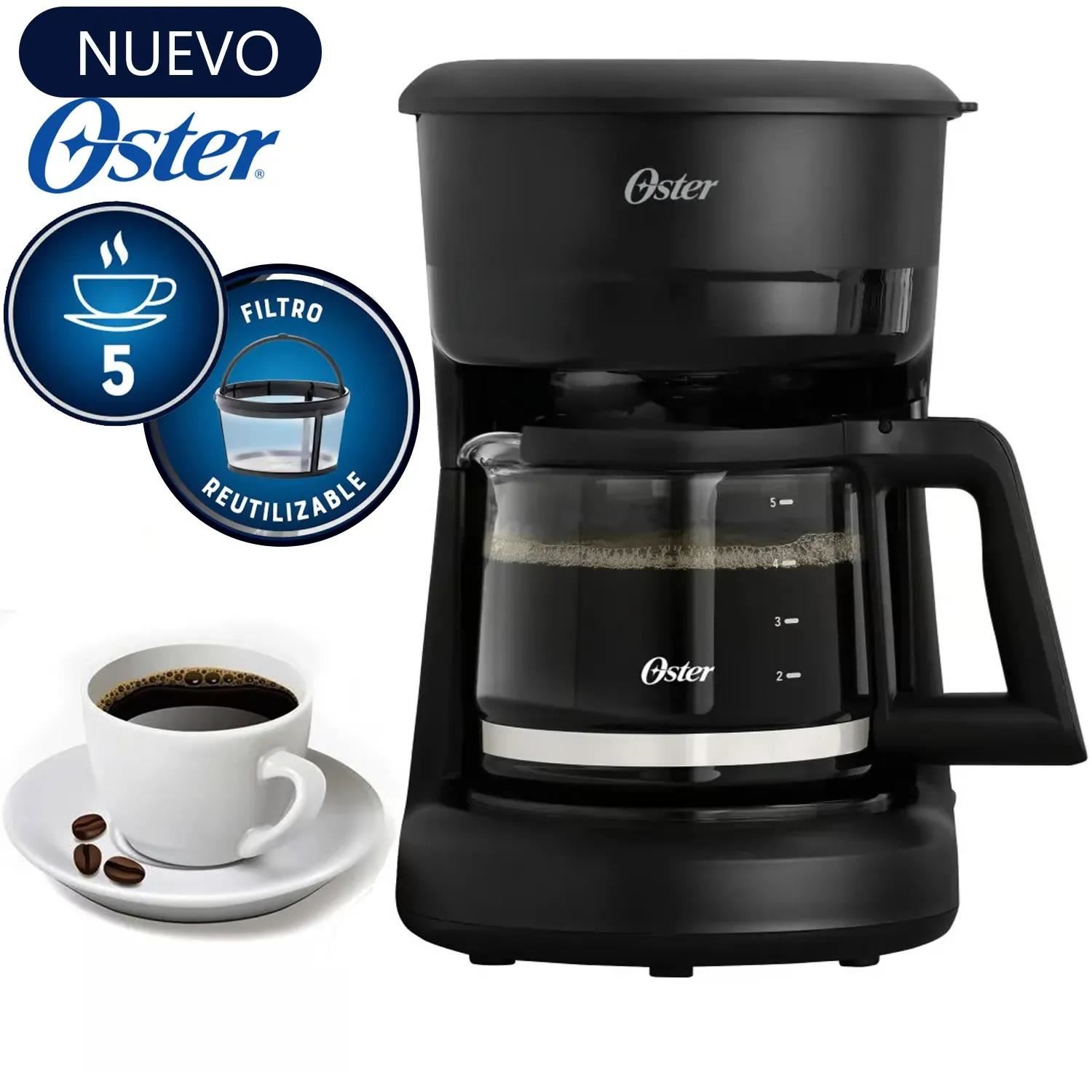 Cafetera Oster 5 Tazas de Filtro Reutilizable BVSTDCS51B – Negra